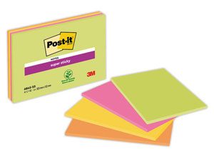 Notes repositonnables Super sticky 20x14,9 cm - assortis