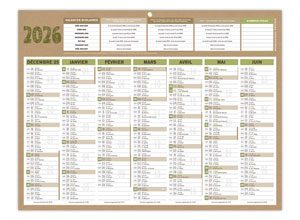 Calendrier banque Bouchut Natura 14 mois - 42x32 cm