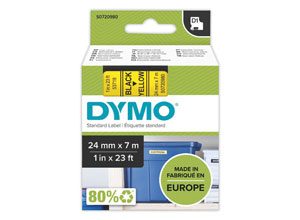 Ruban pour titreuse DYMO D1 24 mm jaune impression noire