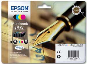 Cartouches EPSON T1636 4 couleurs noircyan magenta jaune