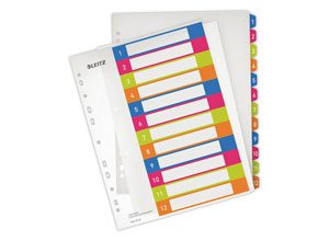 Jeu d'intercalaires numériques LEITZ Wow - A4 - 12 onglets