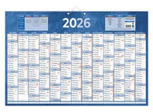 Calendrier banque Bouchut Bleu 13 mois-65x43 cm - par 25