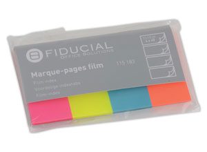 Marque-pages film 2x4,5 cm - 4 couleurs vives