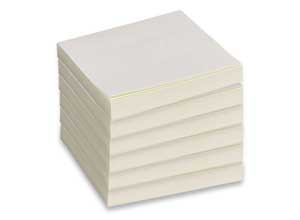 Notes repositionnables  recyclées 76x76 mm jaune