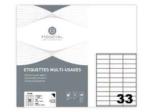 Planches d'étiquettes  coins carrés 70x25 mm 3300 étiq/boîte