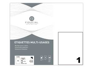Planches d'étiquettes  coins carrés 210x297 mm 100 étiq/boîte