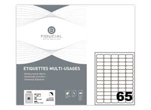 Planches d'étiquettes  coins ronds 38,1x21,2mm 6500 étiq/boîte