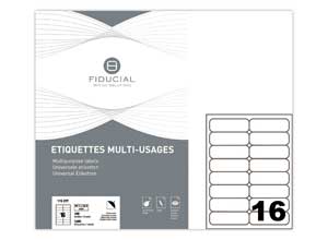 Planches d'étiquettes  coins ronds 99,1x33,9mm 1600 étiq/boîte