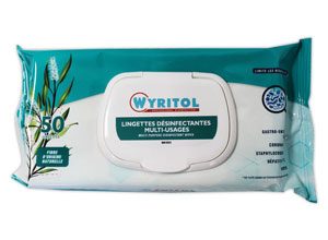 Étui de 50 lingettes nettoyantes désinfectantes WYRITOL senteur Niaoul
