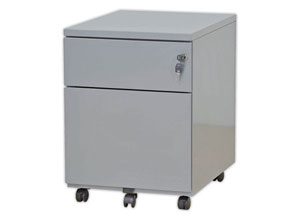 Caisson mobile en métal 2 tiroirs aluminium monté