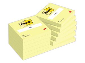 Notes repositionnables Post It 76 x 76mm, jaune pastel