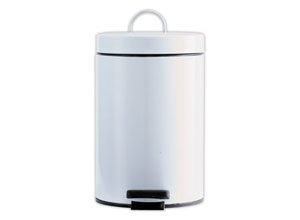 Poubelle à pédale finition acier blanc12 L