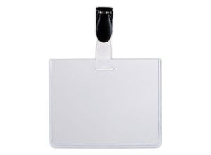 Badges pochette souple avec clip - 9 x6 cm