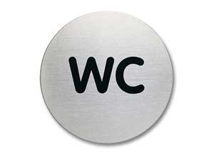 Plaque de signalisation ronde "WC"