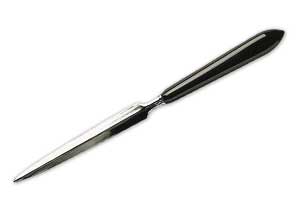 Ouvre-lettres classique manche en plastique noir, 21 cm