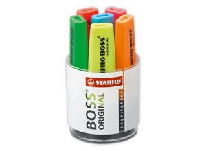 Surligneurs STABILO Boss Original (en pot) - coloris assortis