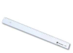 Règle de bureau simple en plastique ECO - 40 cm