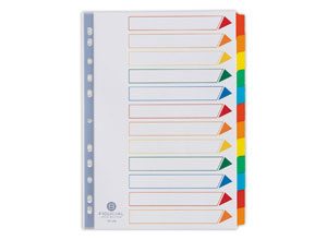 Jeu d'intercalaires carte renforcée Mylar A4 - 12 touches