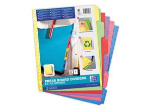Jeu d'intercalaires OXFORD carte lustrée A4 Maxi pochettes - 6 touches