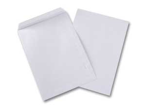 Pochettes blanches bande siliconée 229x324 mm sans fenêtre 90g éco