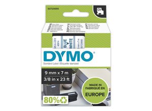 Ruban pour titreuse DYMO D1 9mm blanc impression bleue