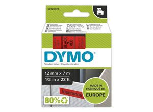 Ruban pour titreuse DYMO D1 12mm rouge impression noire