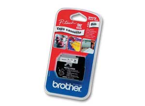 Ruban pour titreuse BROTHER M-K221B 9mm blanc impression noire