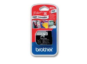 Ruban pour titreuse BROTHER M-K231B 12mm blanc impression noire