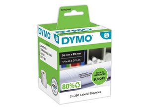 Rouleaux de 260 étiquettes blanches 36x89 mm pour DYMO Label Writer