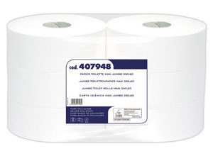Bobines de papier toilette ouate blanche standard Jumbo 360 mètres