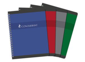 Cahier spirale Conquérant 70g, 17x22 cm, Seyès, 100 pages