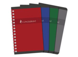 Carnet spirale Conquérant 9x14 cm, 5x5,70g, 100 pages
