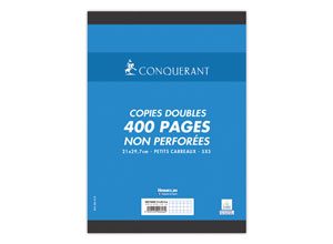 Copies doubles Conquérant, Sans marge,A4, non perfo, 5x5, 70g, 400 p.