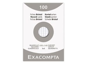 Fiches bristol blanches 10,5x14,8 cm, 5x5, 210g