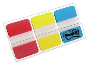 Marque-pages Post it rigides 2,5x3,8 cm - 3 couleurs vives