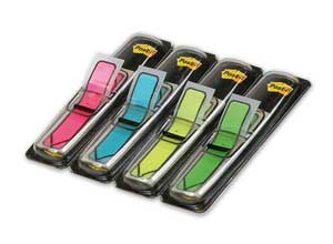 Marque-pages Post It flèches 12x44 mm -4 couleurs vives