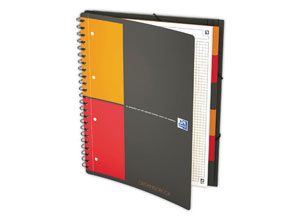 Cahier Organiserbook OXFORD International A4+ - 5x5 - avec chemise