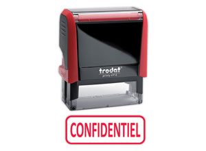 Timbre à formule commerciale  X-Print "Confidentiel" - rouge