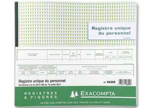 Registre unique du personnel EXACOMPTA32X27 cm - 56 pages